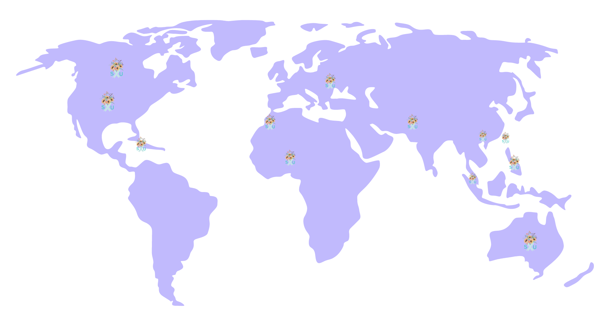 Countries of the Scleroderma United Spring 2024 Internship